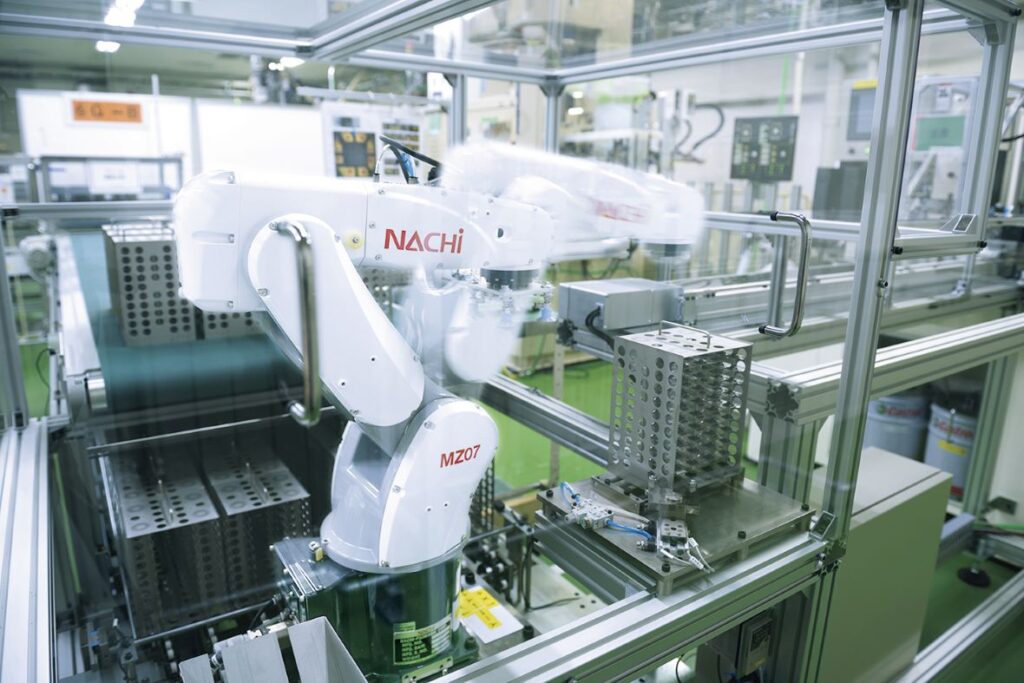 Automated production line for electronic components