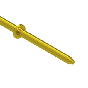 Mid-flanged straight pins with conical tapers