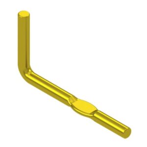 Partially flattened L-shaped pins