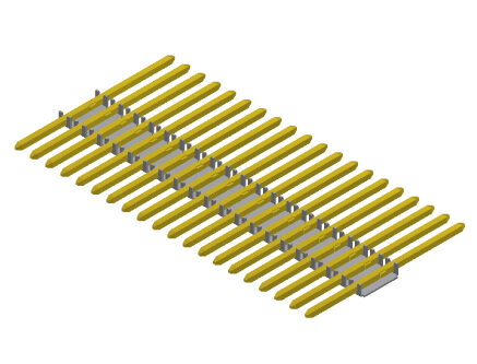 Mid-flanged straight pins Pyramidal pins (☆)(♤)