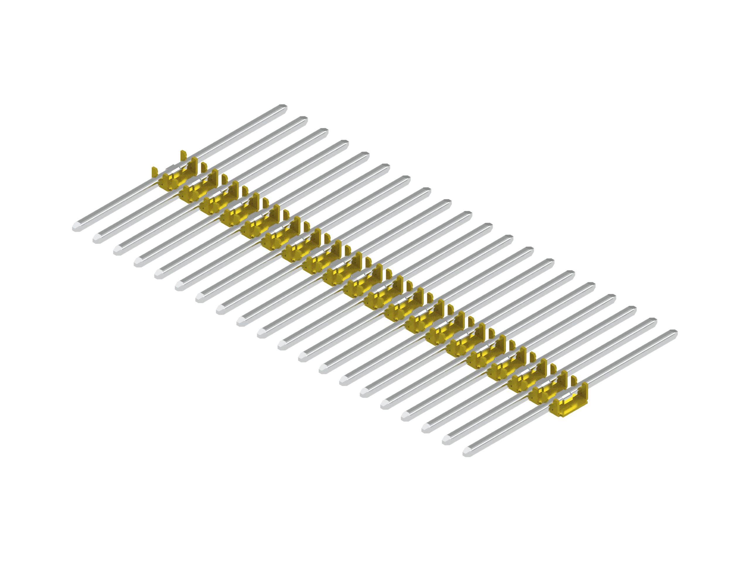 Bandolier terminals / pins made from round wires