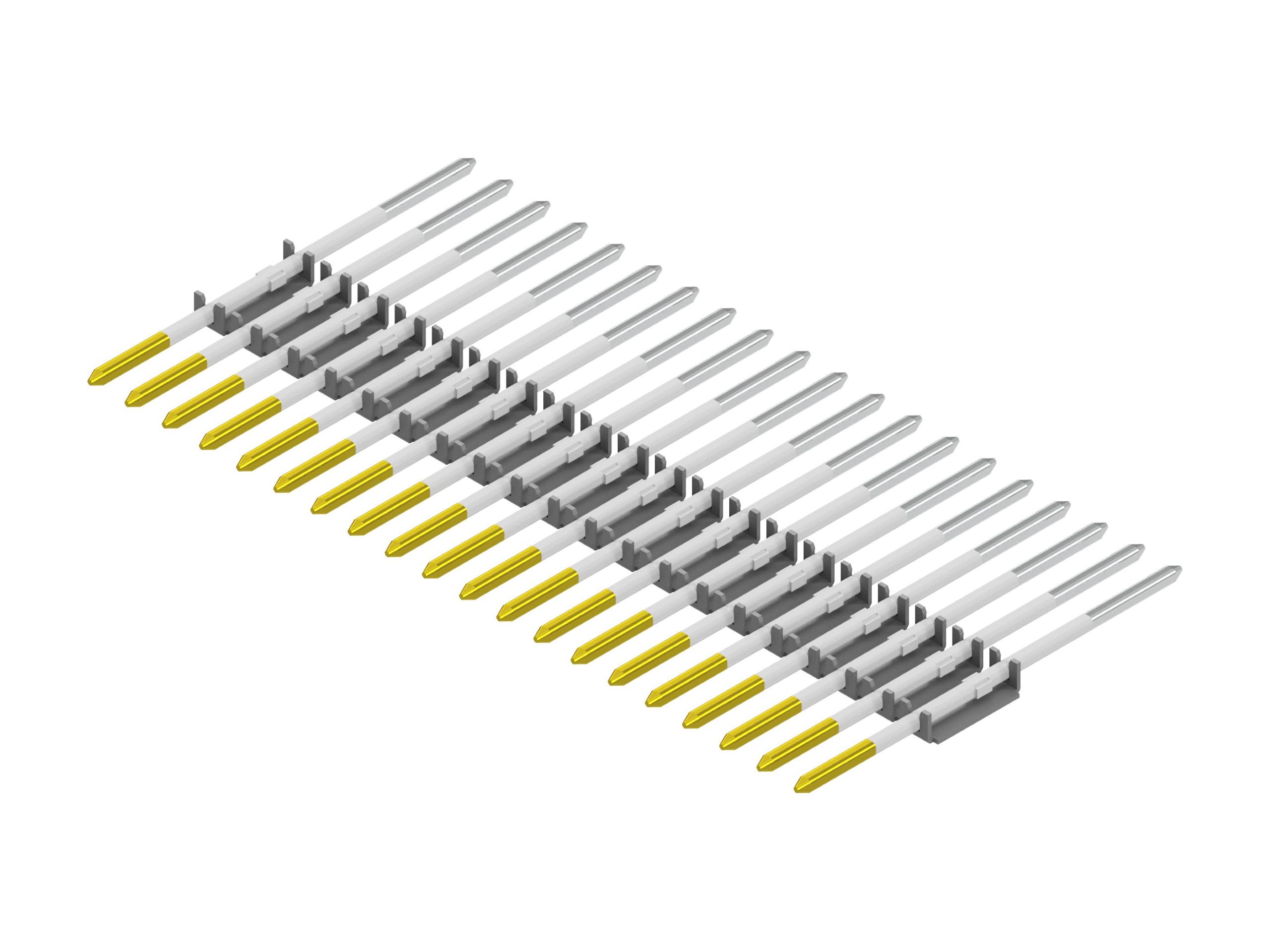 Bandolier terminals / pins made from round wires